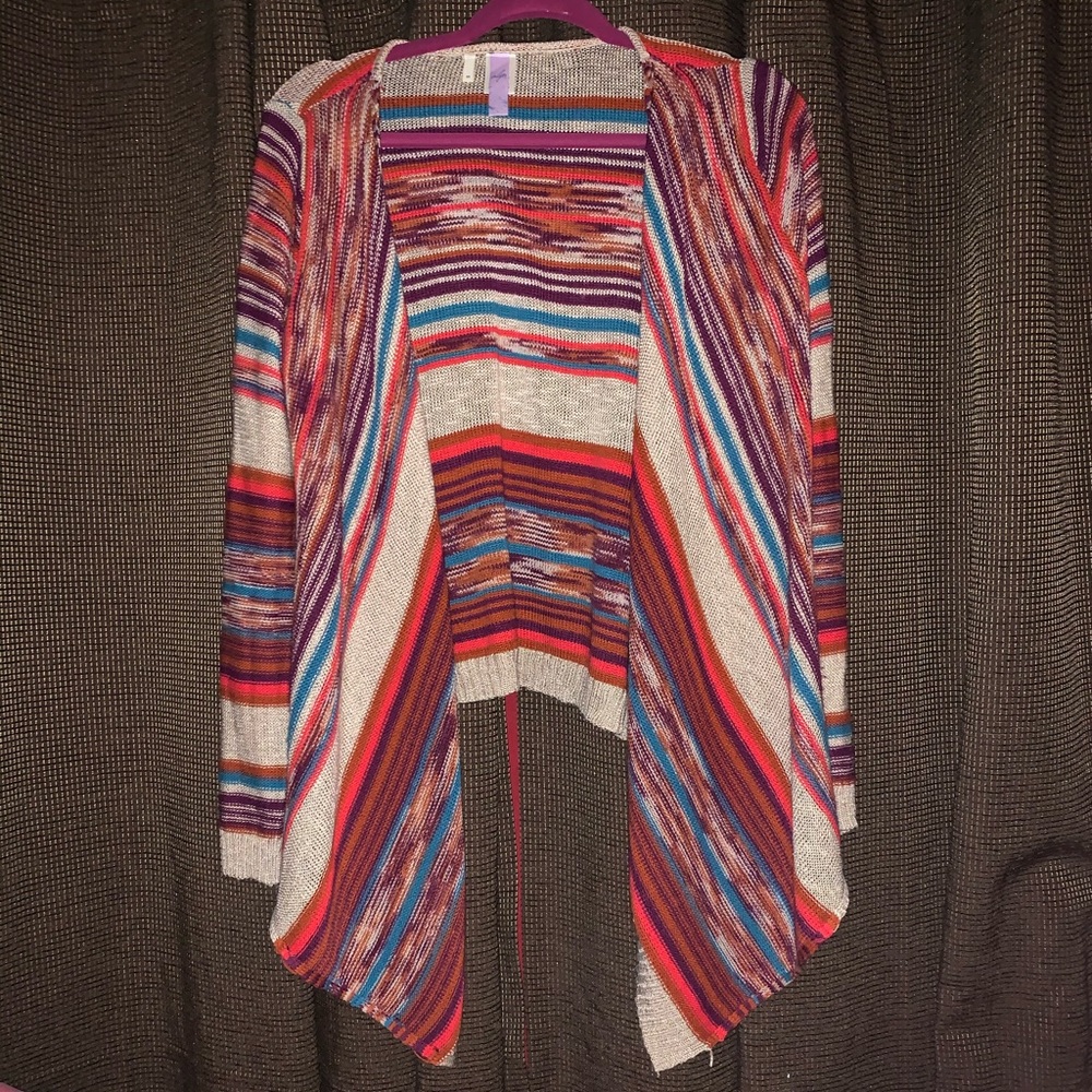 Multicolored striped cardigan